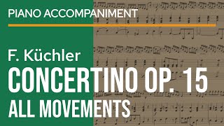 F Küchler  Violin Concertino Op 15 All Movements Piano Accompaniment in the Style of Vivaldi [upl. by Tehr]