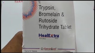 HealExtra Tablet  Trypsin Bromelain amp Rutoside Trihydrate Tablets  HealExtra Tablet Uses Benefits [upl. by Eetsud]