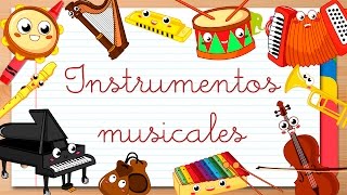 INSTRUMENTOS MUSICALES en ESPAÑOL para niños  Vídeos educativos [upl. by Anitsenre]