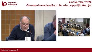 Gemeenteraad en de Raad maatschappelijk welzijn 4 november 2024 [upl. by Yasnil]