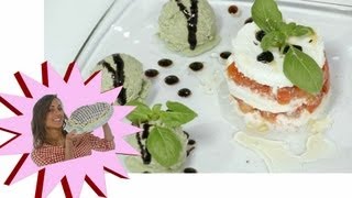 Caprese con Gelato Al Basilico  Le Ricette di Alice [upl. by Yelnoc]