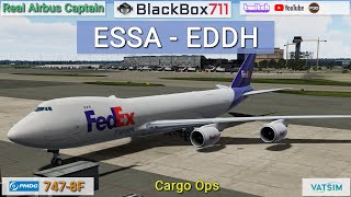 P3D V53  PMDG 7478F  StockholmESSA to HamburgEDDH  VATSIM [upl. by Naujal]