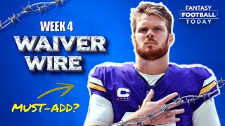 Week 4 Waiver Wire Best Pickups Injury Replacements amp Streamers  2024 Fantasy Football Advice [upl. by Tebor]