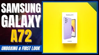 Samsung Galaxy A72 Unboxing First Look Launch and Price in India [upl. by Melmon]