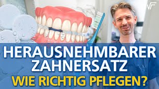 Herausnehmbarer Zahnersatz  Reinigung mit CoregaTabs Kukident und Co Prothesenbürste hilfreich [upl. by Lusty]