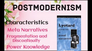 Postmodernism  Characteristics Jean Lyotard  Meta Narratives Fragmentation and Discontinuity [upl. by Greer]