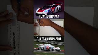 Step 1 Draw a square grid 🔥 howtodraw cardrawing drawingtutorial stepbystepdrawing porsche911 [upl. by Yatzeck]