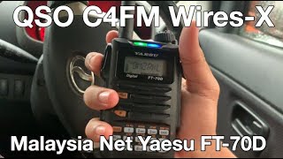 Percubaan QSO dengan 9M2TPT di jaluran C4FM  Malaysia Net WiresX menggunakan Yaesu FT70D [upl. by Nanek456]