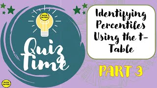 IDENTIFYING PERCENTILES USING TTABLE [upl. by Lynnelle160]