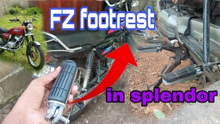 fz footrest in splendor  ബൈക്ക് വേറെലെവൽ look ആക്കി  splendormodified modified [upl. by Annavaj]