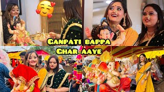 OMG Most Cutest Ganpati Bappa Bindass Kavya ke Ghar Aye 😍 Ganesh Chaturthi Festival Celebration [upl. by Heyes226]