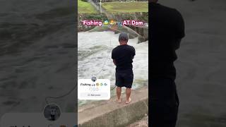 Fishing At Dam🐡🎣 amazing fishing fishingvideo dangerous funny interesting fishingnet fun [upl. by Elisha141]