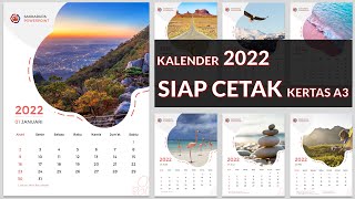 Kalender 2022 Lengkap Dengan Tanggal Merah Gratis Siap Cetak Ukuran A3 [upl. by Terag]