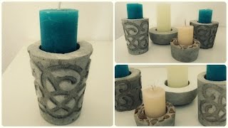 Kerzenhalter aus Beton 2  DIY  Concrete Candle Holder eng sub [upl. by Kistner673]