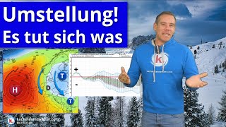 Großwetterlage stellt sich um  Höhentief Polarluft oben Schnee möglich [upl. by Airec304]