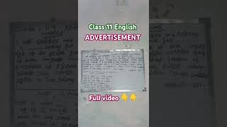 Class 11 English advertisement  3 नम्बर पक्के💯📝💯 viral English Advertiesment [upl. by Stephens]