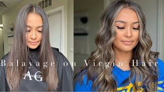 BALAYAGE ON VIRGIN HAIR  Foliage  Dimensional Balayage [upl. by Kronick]