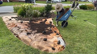 How to Sheet Mulch a new garden bed🌱  Create a Berm Garden 📦🌸 [upl. by Vitia]