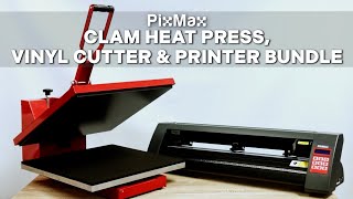 PixMax Clam Heat Press Vinyl Cutter amp Printer Bundle [upl. by Cristine]