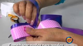 Como hacer moños para decorar regalos  Johana Sanchez Aguirre [upl. by Tyra388]