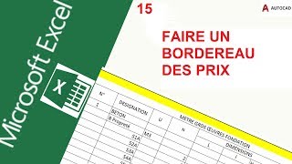 15 Bordereaux des prix àpartir dun métré détaillé [upl. by Koblick]