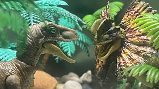 Velociraptor vs Dilophosaurus Jurassic Park Stop Motion [upl. by Enirok]