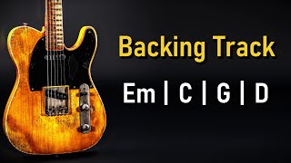 Blues Rock BACKING TRACK E Minor  Em C G D  120 BPM  Guitar Backing Track [upl. by Herwin]