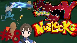 Pokémon Y Nuzlocke 8 Ninja and Drake Frogadier Charmander VS Horde of SCRAGGY  Battle [upl. by Aissila]