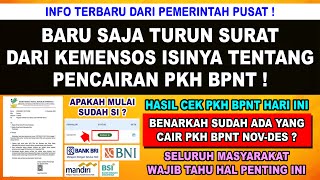 SURAT DARI KEMENSOS TURUN❗ PKH BPNT NOVDES YANG CAIR LEWAT KKS BANK SAMPAI DISINI PROSESNYA [upl. by Naasar298]