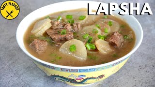 AMAZING MEAT AND RADISH CURRY  A TIBETAN SPECIALTY  RADISH MEAT CURRY  LAPSHA RECIPE [upl. by Mad]