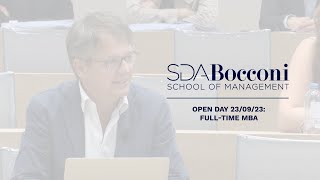 Open Day 230923 FullTime MBA  SDA Bocconi [upl. by Wardlaw725]