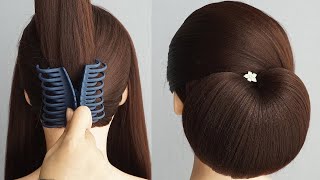 Low Bun Hairstyle With Claw Clip  Beautiful And Easy Hairstyle For Ladies [upl. by Eelah797]