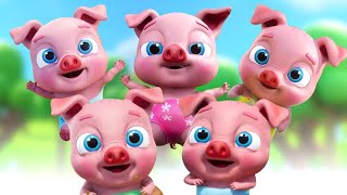 Five Little Piggies Learn To Count and Kids Educational Rhymes [upl. by Giacomo]