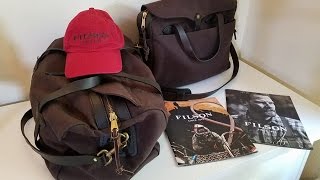 FILSON Original Briefcase and Small Duffel Bag Review [upl. by Jori]