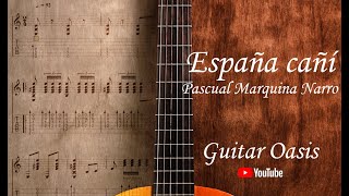 España cañí  Pascual Marquina Narro Solo  Guitar Tab [upl. by Botti]