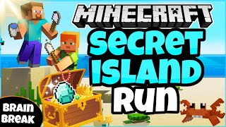 💎 Minecraft Secret Island Treasure Run 🦀 Fitness Run  Brain Break  GoNoodle Inspired [upl. by Anu]