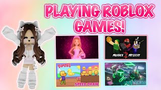 PLAYING GAMES ON ROBLOX LIVE [upl. by Cung122]