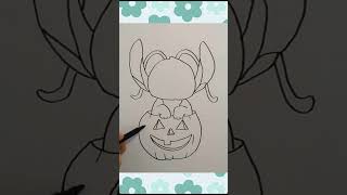 How to Draw Halloween Angel from Lilo and Stitch drawingshorts holloween [upl. by Nawuq]