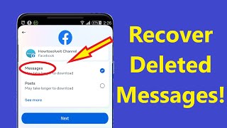 How To Recover Deleted Messages On Messenger Recover Deleted Facebook Messages  Howtosolveit [upl. by Asreht]