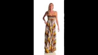 Indah Innocence Smocked Cutaway Palazzo Maxi Dress  SwimOutletcom [upl. by Artined]