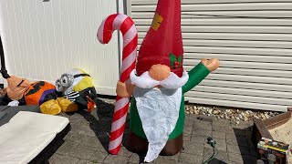 Gnome with Candy Cane for Christmas Airblown Inflatable unboxing 2024 [upl. by Duster]