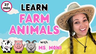 Learn Farm Animals With Ms Moni  Old MacDonald Had A Farm 5 Little Ducks  Toddler Learning Video [upl. by Che424]