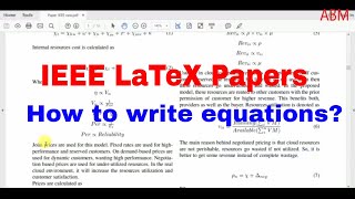 How to write equations into IEEE papers in LaTeX writing writingtips writingtechniques [upl. by Darton]