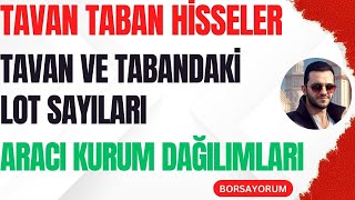 TAVAN VE TABAN YAPAN HİSSELERİN TAVAN VE TABANDAKİ LOT SAYILARI  ARACI KURUM DAĞILIMLARI [upl. by Anazus501]