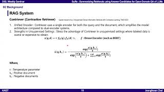 DISL Review SuRe Summarizing Retrievals using Answer Candidates for OpenDomain QA of LLMs [upl. by Aniluap]