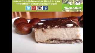 Tarta fit de castañas y queso con cobertura de chocolate [upl. by Acirfa]