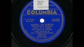 The BBC Choir  Hallelujah Chorus  1927  From 78 RPM [upl. by Senalda]