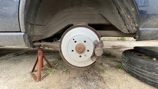 Volvo V70850 Rear pads and disc removal and fitting [upl. by Marlie]