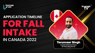 Application Timeline for Fall Intake in Canada 2022  Leverage Edu [upl. by Mannuela681]