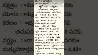 27 October 2024daily panchangam [upl. by Ettenwahs]